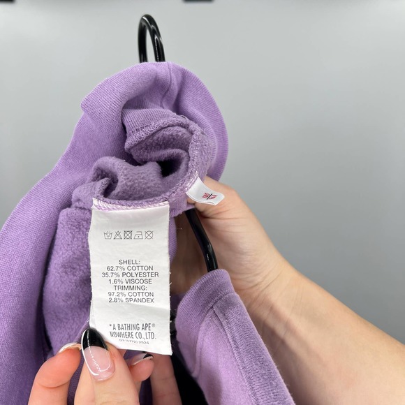 Bathing Ape BAPE Lavender Purple Crew Neck L - Picture 4 of 8